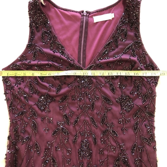 Cameron Blake Purple Beaded Evening A-Line Gown Sz 12 - Picture 6 of 9